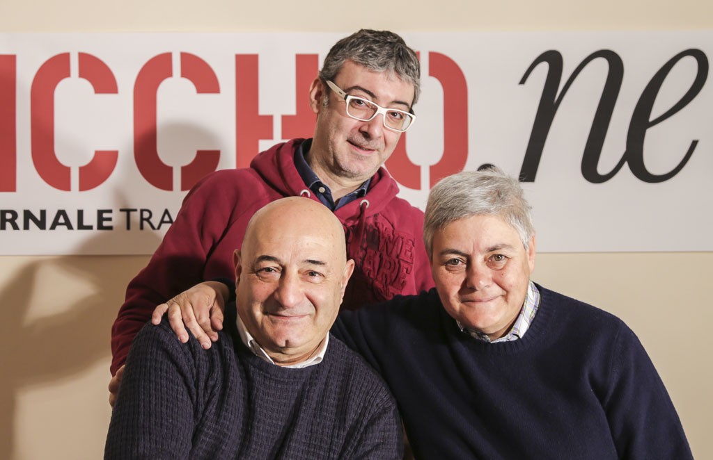 Tardella presidente maceratese calcio in visita alla redazione di picchio news Macerata Maceratese60