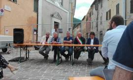 Riaperta la piazza di Muccia alla presenza di Sciapichetti e Spuri