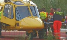 Matelica, incidente sul lavoro: operaio trasportato in elicottero a Torrette