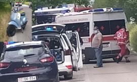 Mogliano, finisce con la vespa in una scarpata: 50enne soccorso in eliambulanza (FOTO)