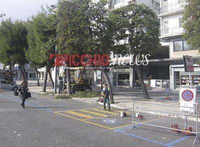 Civitanova, lavori in piazza XX Settembre: restyling per il marciapiede del vialetto nord