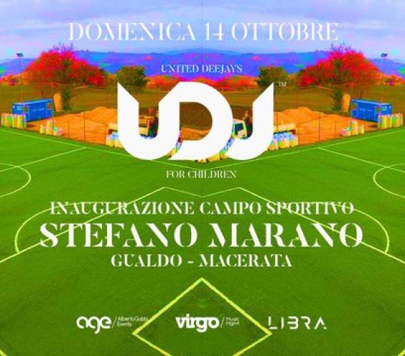 Domenica 14 ottobre "United DJ's for Children" inaugura il Campo Sportivo Stefano Marano a Gualdo