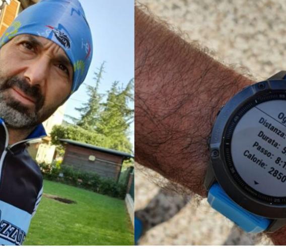 Caldarola, 42 km e circa 6 ore di corsa intorno casa a sostegno della Protezione Civile (FOTO e VIDEO)