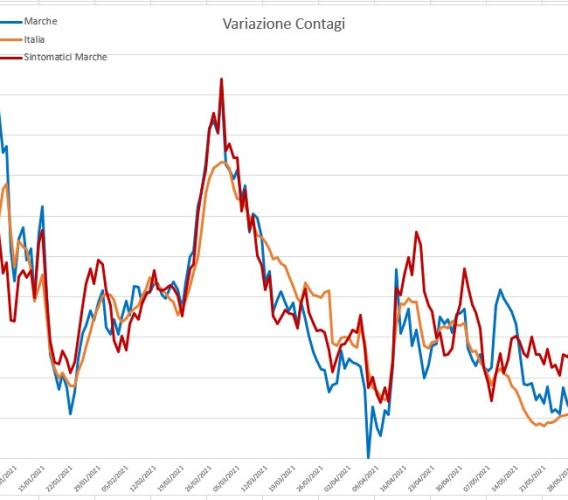 Il calo dai contagi accelera nelle Marche: l'andamento del virus nei grafici dell'ingegner Petro